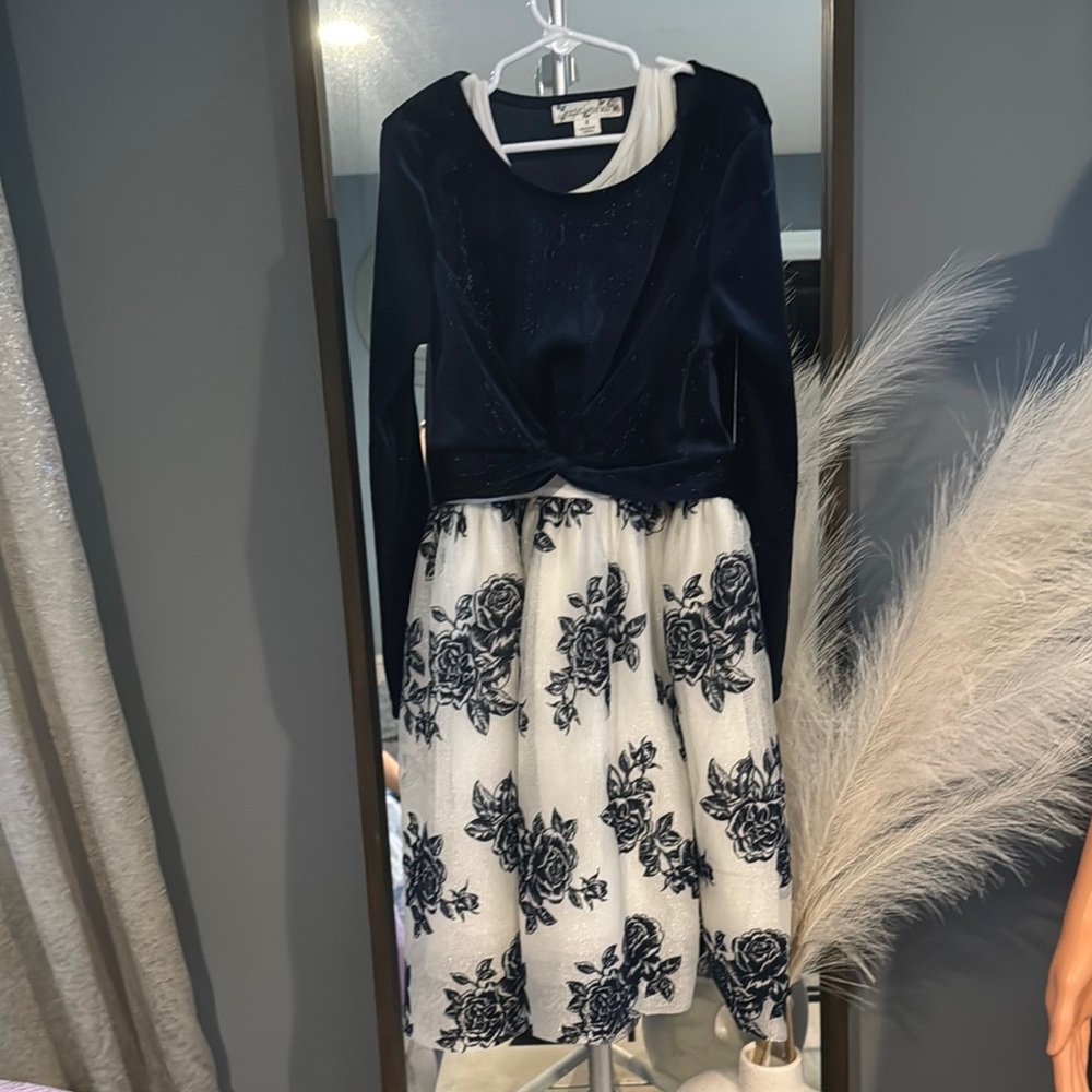 Knitworks Navy and White Formal‎ Kids Dress